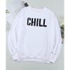 Azura Exchange CHILL Letters Pattern Sweatshirt with Contrast Trim – 2XL