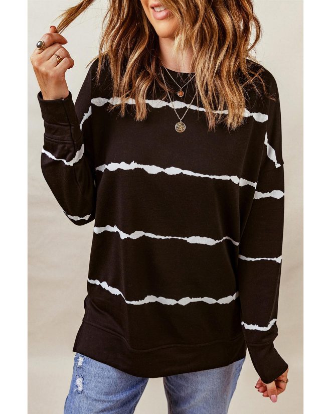 Azura Exchange Abstract Striped Long Sleeve Sweatshirt – 2XL