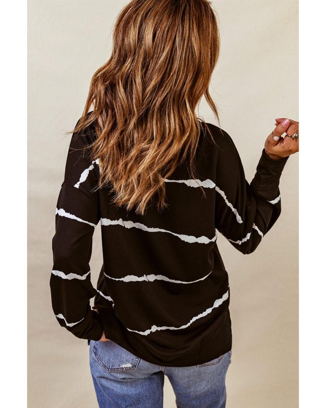 Azura Exchange Abstract Striped Long Sleeve Sweatshirt – 2XL