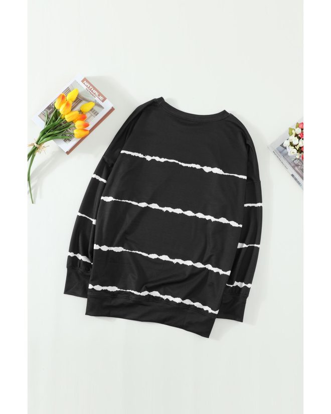 Azura Exchange Abstract Striped Long Sleeve Sweatshirt – 2XL