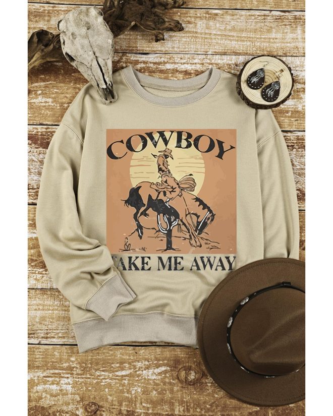 Azura Exchange Cowboy Take Me Away Graphic Print Pullover Sweatshirt – 2XL