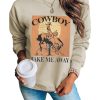 Azura Exchange Cowboy Take Me Away Graphic Print Pullover Sweatshirt – 2XL