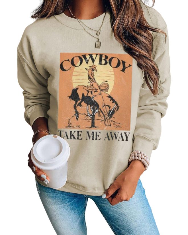 Azura Exchange Cowboy Take Me Away Graphic Print Pullover Sweatshirt – 2XL