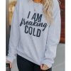 Azura Exchange Breaking COLD Letter Print Sweatshirt – L