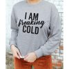 Azura Exchange Breaking COLD Letter Print Sweatshirt – L