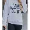 Azura Exchange Breaking COLD Letter Print Sweatshirt – L