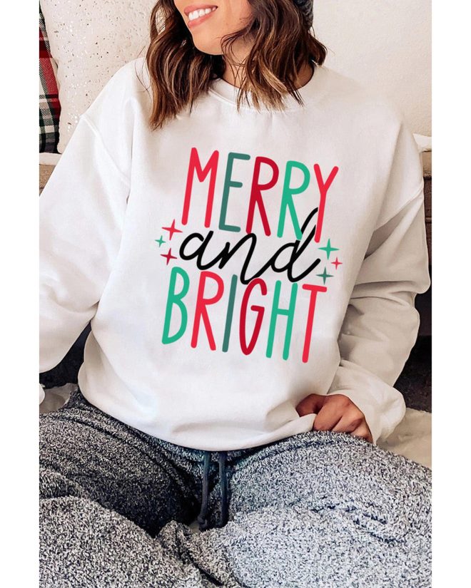 Azura Exchange Merry and Bright Long Sleeve Graphic Sweatshirt – 2XL