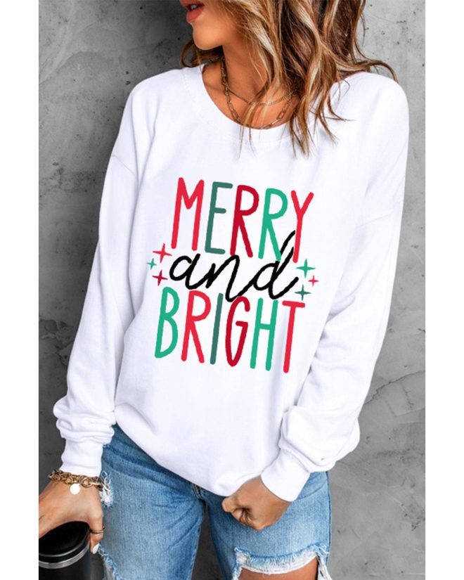 Azura Exchange Merry and Bright Long Sleeve Graphic Sweatshirt – 2XL