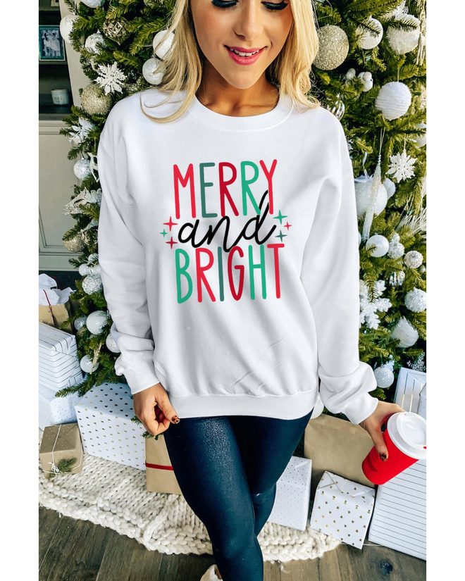 Azura Exchange Merry and Bright Long Sleeve Graphic Sweatshirt – 2XL