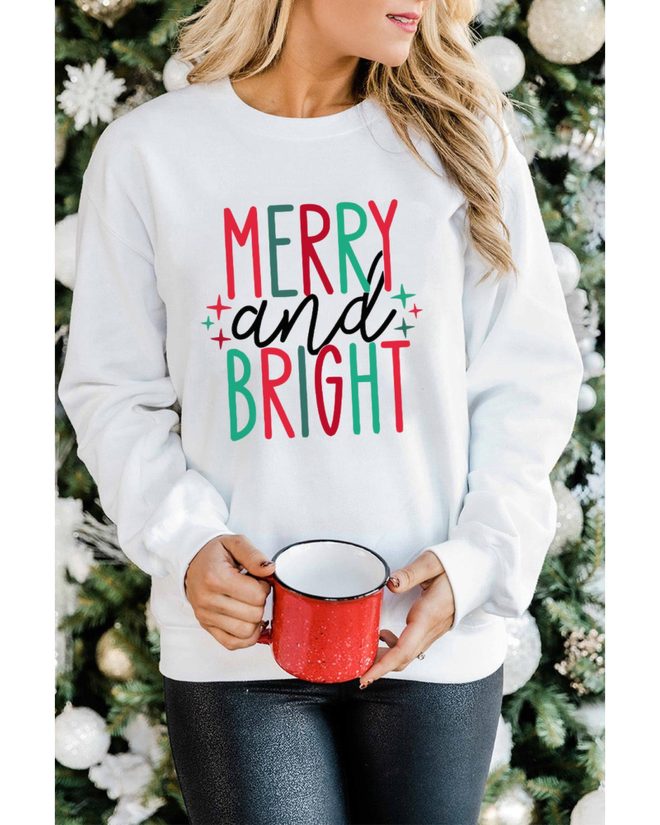 Azura Exchange Merry and Bright Long Sleeve Graphic Sweatshirt – 2XL