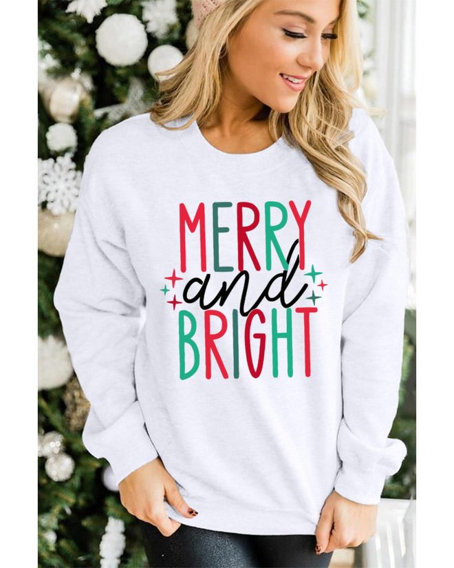 Azura Exchange Merry and Bright Long Sleeve Graphic Sweatshirt – 2XL