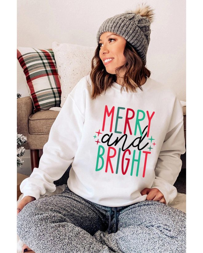 Azura Exchange Merry and Bright Long Sleeve Graphic Sweatshirt – 2XL