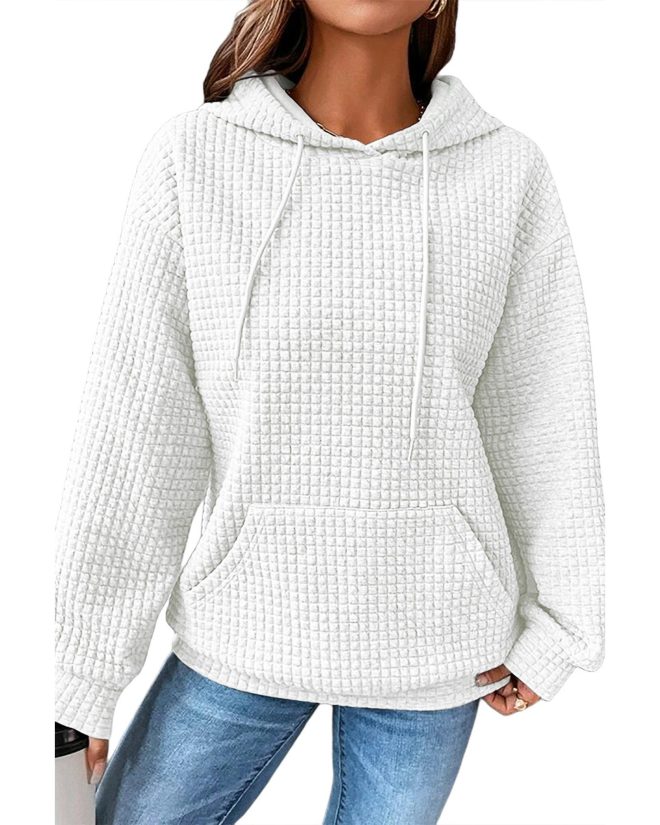 Azura Exchange Lattice Textured Kangaroo Pocket Hoodie – 2XL