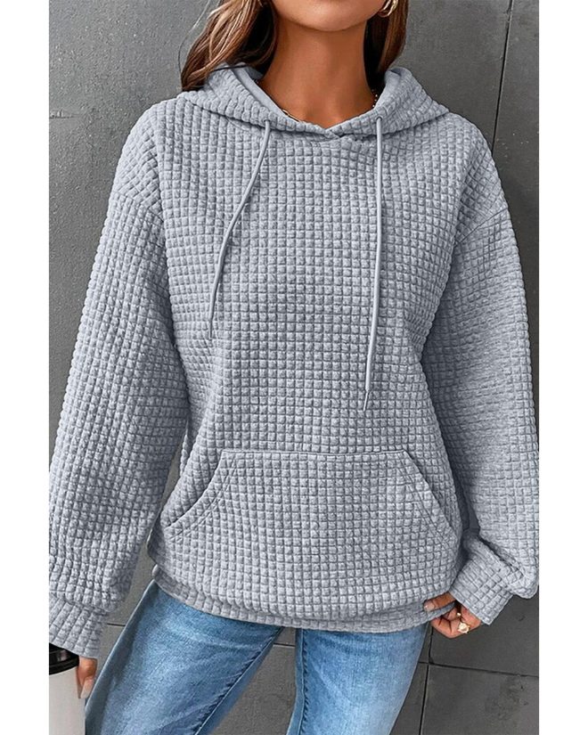 Azura Exchange Lattice Textured Kangaroo Pocket Hoodie – 2XL