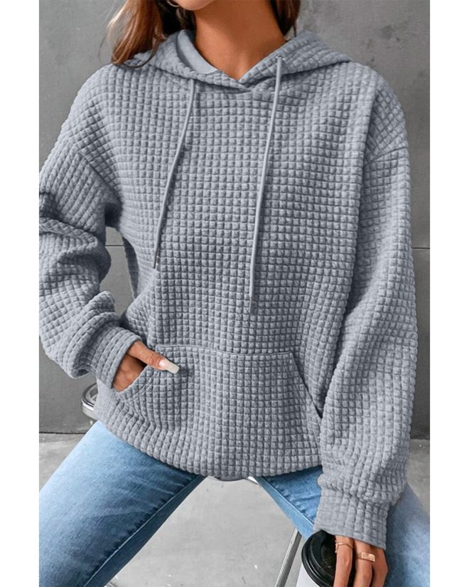 Azura Exchange Lattice Textured Kangaroo Pocket Hoodie – 2XL