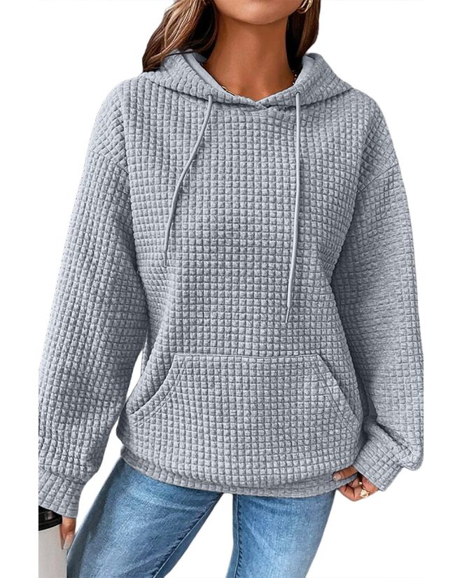 Azura Exchange Lattice Textured Kangaroo Pocket Hoodie – 2XL