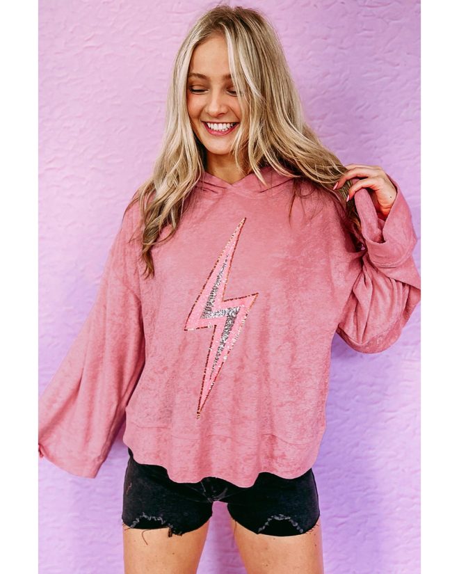 Azura Exchange Sequin Oversized Hoodie – L