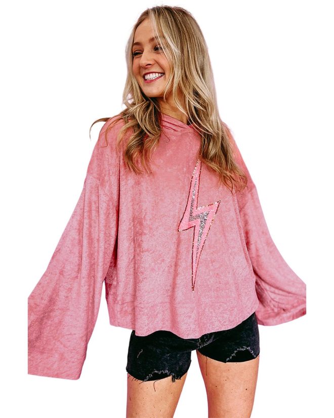 Azura Exchange Sequin Oversized Hoodie – L