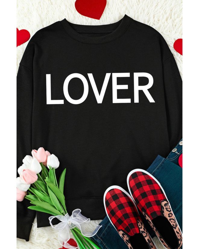 Azura Exchange Lover Crew Neck Sweatshirt with Letter Print – 2XL