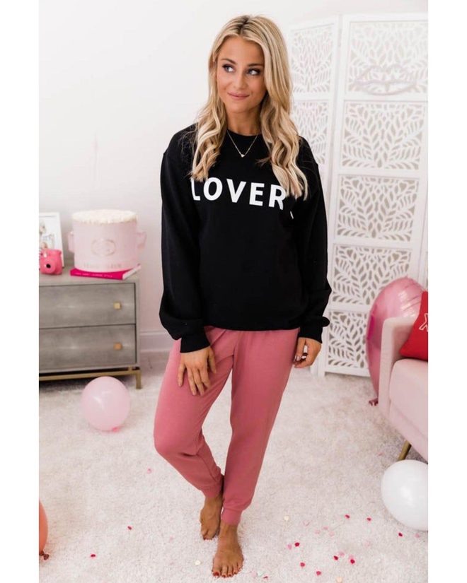 Azura Exchange Lover Crew Neck Sweatshirt with Letter Print – 2XL