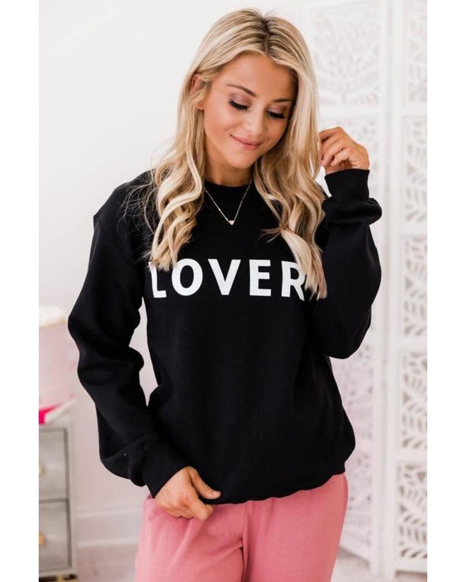 Azura Exchange Lover Crew Neck Sweatshirt with Letter Print – 2XL