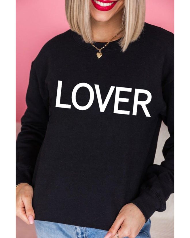 Azura Exchange Lover Crew Neck Sweatshirt with Letter Print – 2XL