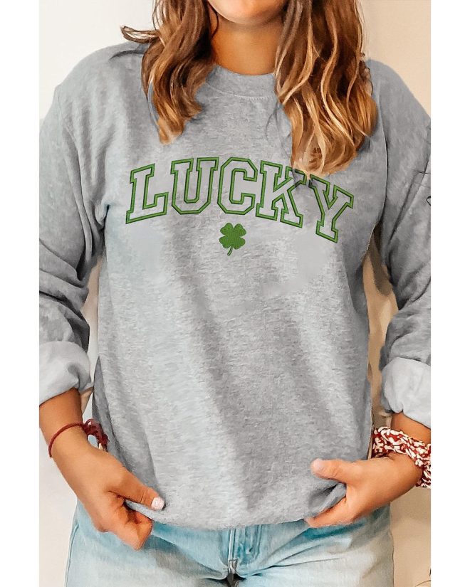 Azura Exchange Clover Embroidered Pullover Sweatshirt – 2XL