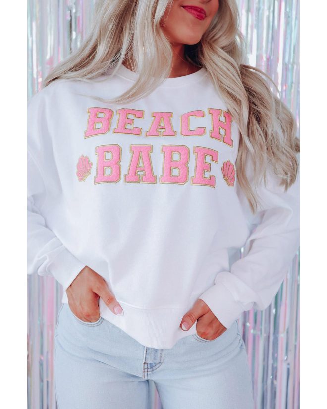 Azura Exchange BEACH BABE Slogan Graphic Sweatshirt – L