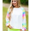 Azura Exchange Color Block Sequin Raglan Sleeve Sweatshirt – L