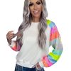 Azura Exchange Color Block Sequin Raglan Sleeve Sweatshirt – L