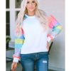 Azura Exchange Color Block Sequin Raglan Sleeve Sweatshirt – L