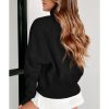 Azura Exchange Black Ribbed Thumbhole Sleeve Sweatshirt – L