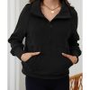 Azura Exchange Black Ribbed Thumbhole Sleeve Sweatshirt – L