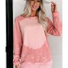 Azura Exchange Bleached Round Neck Pullover Sweatshirt – L