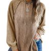 Azura Exchange Waffled Expose Seam Drawstring Hoodie – L