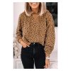 Azura Exchange Leopard Long Sleeve Cropped Hoodie – L