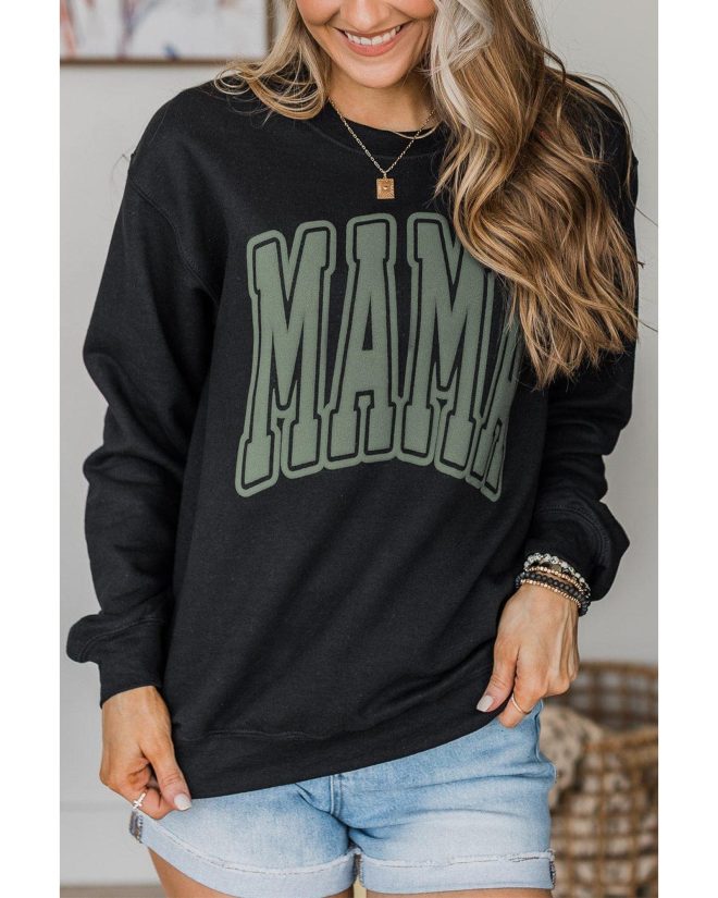 Azura Exchange Mama Varsity Crew Neck Sweatshirt – M