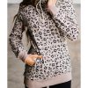 Azura Exchange Leopard High Neck Hoodie with Kangaroo Pocket – M