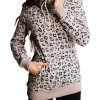 Azura Exchange Leopard High Neck Hoodie with Kangaroo Pocket – M