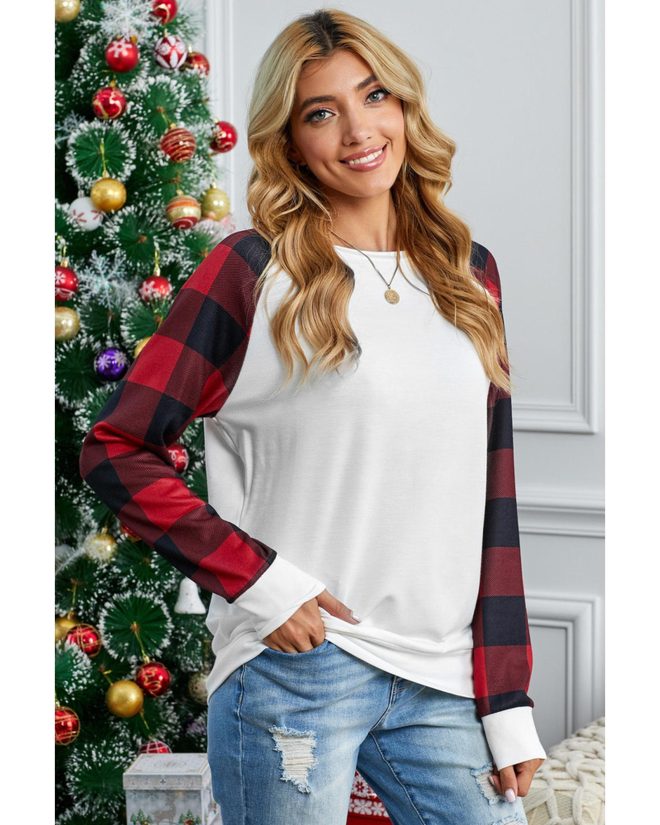 Azura Exchange Long Sleeve Buffalo Plaid Sweatshirt – 2XL