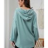 Azura Exchange High and Low Hem Hoodie with Buttoned Detail – L