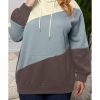 Azura Exchange Blue Colorblock Kangaroo Pocket Hoodie – 1X