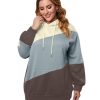 Azura Exchange Blue Colorblock Kangaroo Pocket Hoodie – 1X