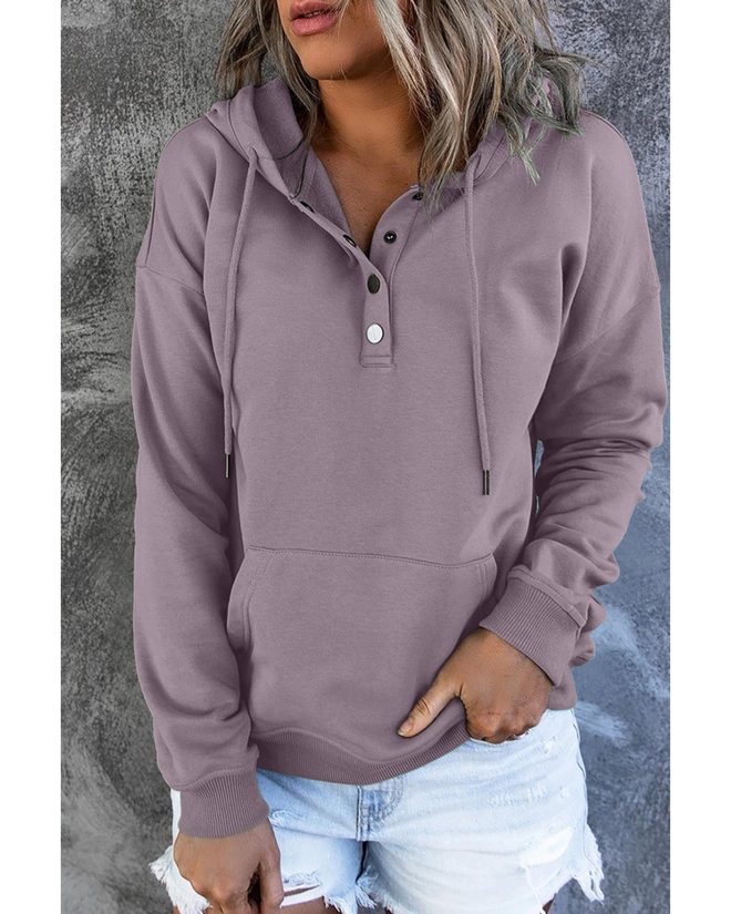 Azura Exchange Button Pullover Hoodie with Pocket – 2XL