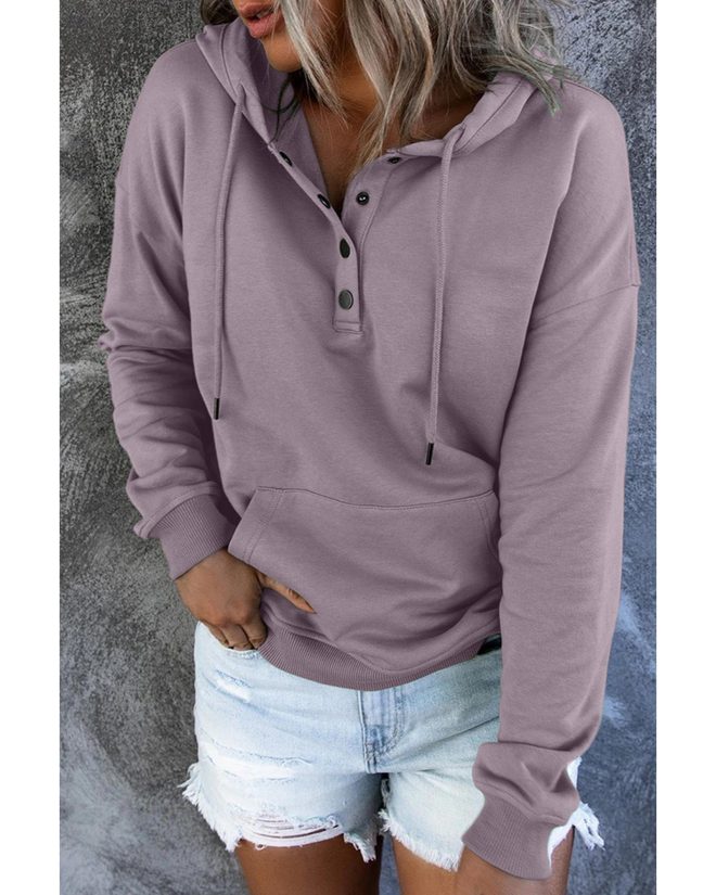 Azura Exchange Button Pullover Hoodie with Pocket – 2XL