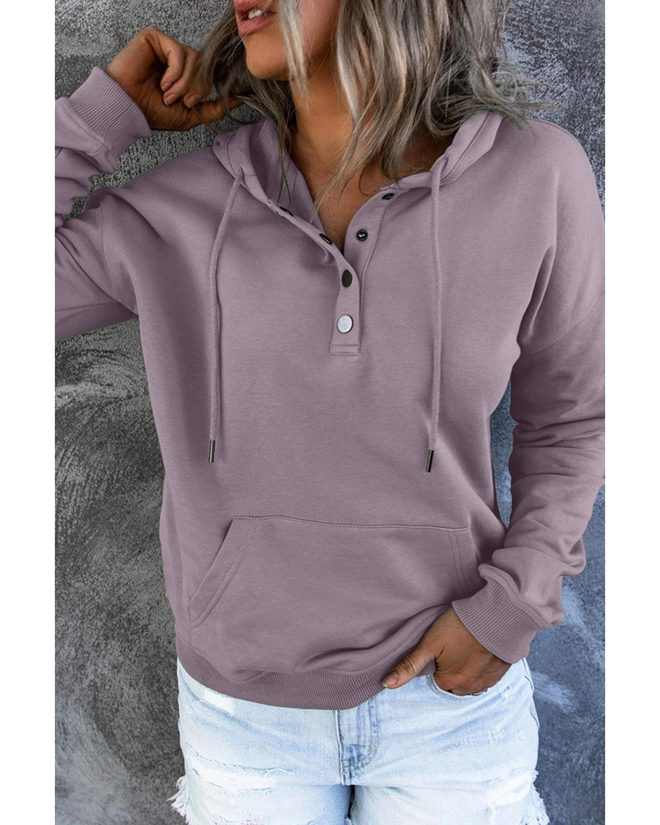 Azura Exchange Button Pullover Hoodie with Pocket – 2XL