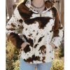 Azura Exchange Cow Print Fleece Sweatshirt – 2XL