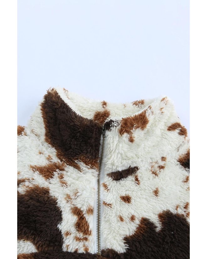 Azura Exchange Cow Print Fleece Sweatshirt – 2XL