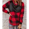 Azura Exchange Plaid Paneled Sweatshirt – L