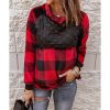 Azura Exchange Plaid Paneled Sweatshirt – L